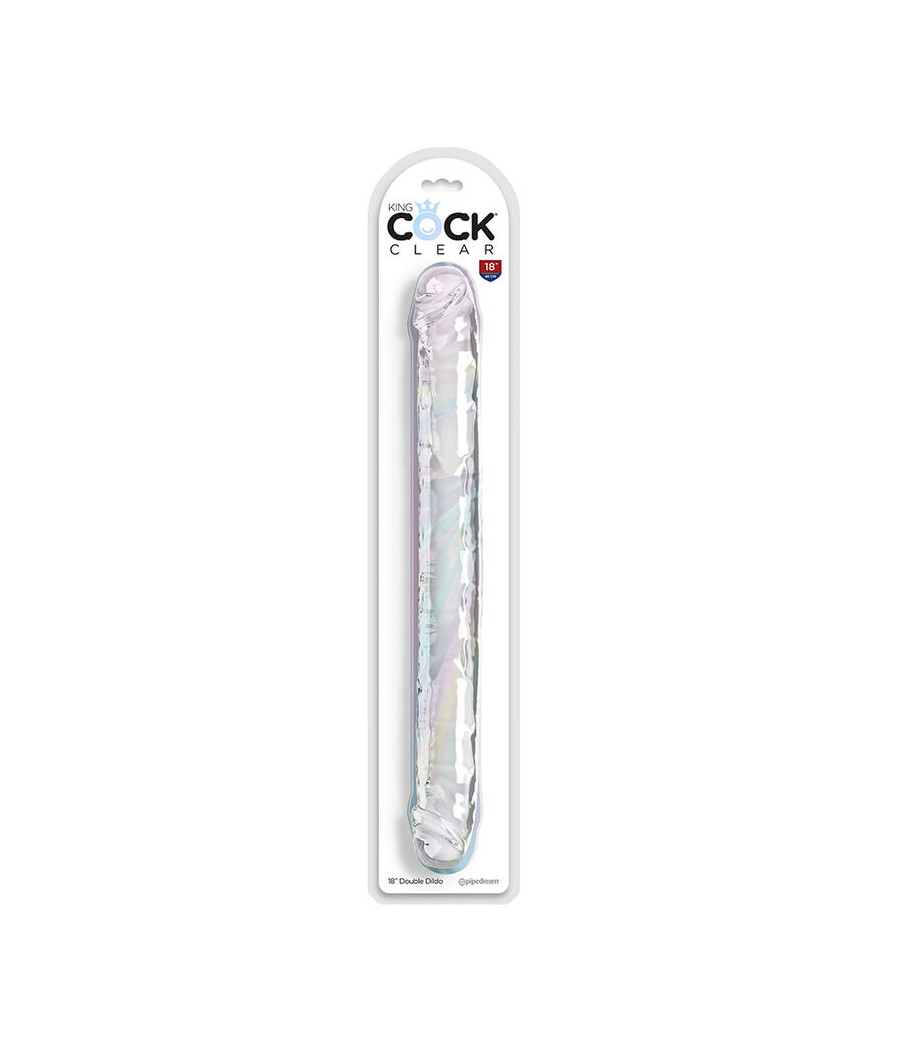 KING COCK - DOUBLE TROUBLE DILDO DOBLE 46 CM TRANSPARENTE