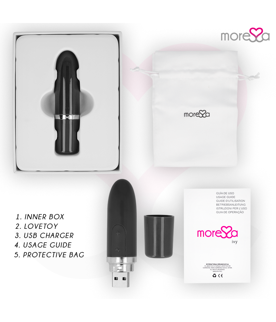 MORESSA - IVY VIBRATORE STIMOLATORE DA VIAGGIO NERO