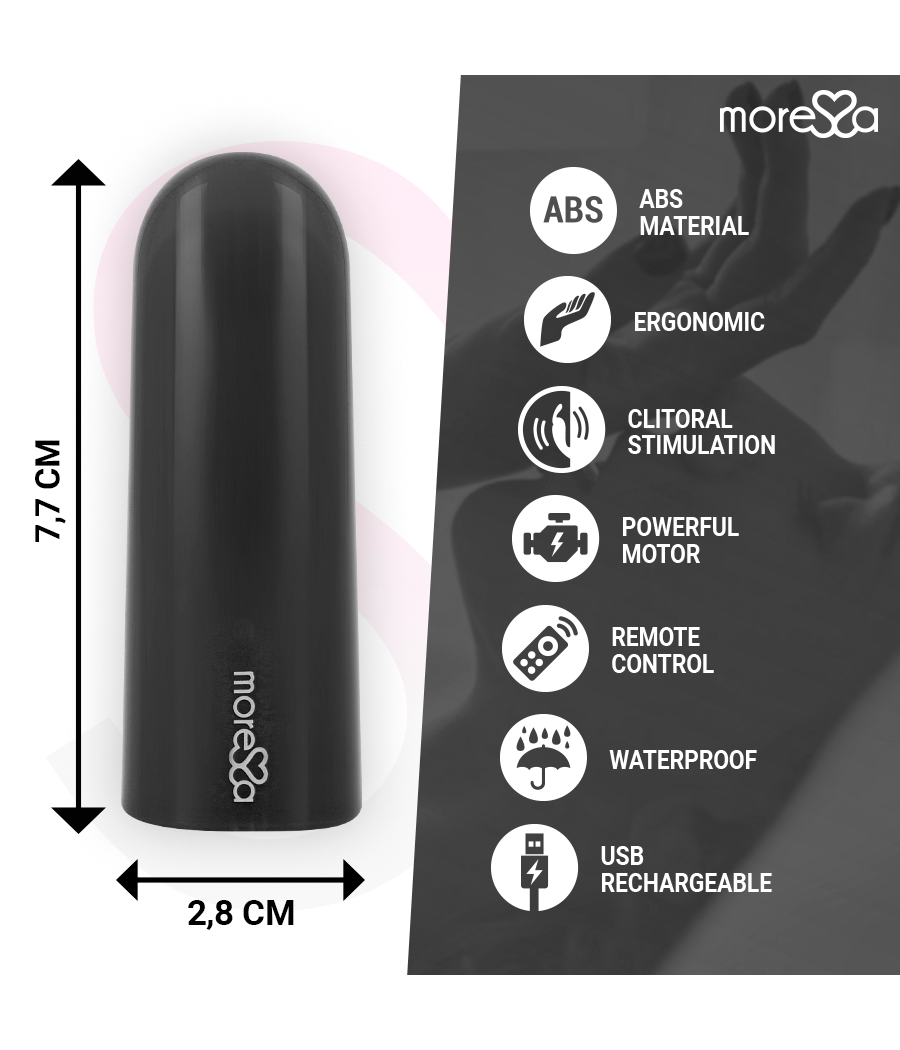 MORESSA - NIX POTENTE VIBRADOR MULTI JUEGOS CONTROL REMOTO NEGRO