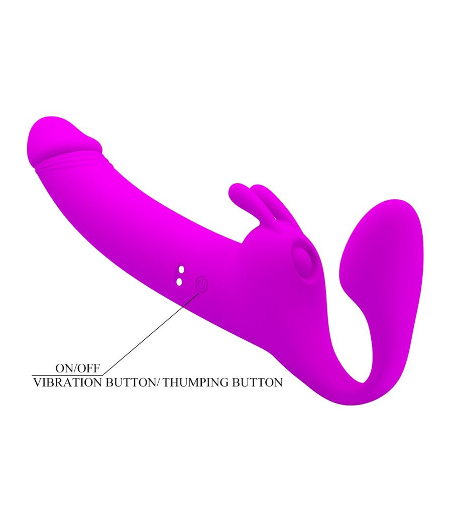 PRETTY LOVE - ZANINI STRAPLESS STRAP-ON 10 VIBRAZIONI VIOLA