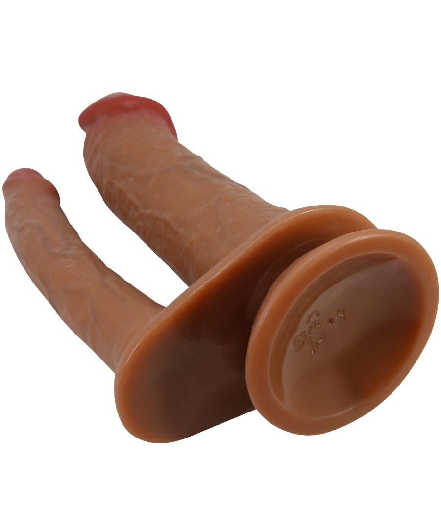 PRETTY LOVE - HULBERT DOPPELTER REALISTISCHER DILDO MIT VIBRATION MULATO