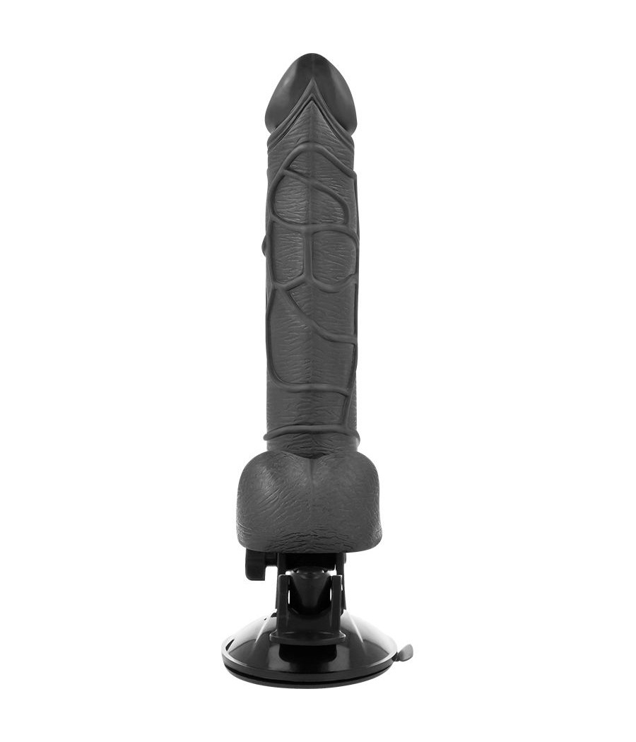 BASECOCK - VIBRATEUR RÉALISTE TÉLÉCOMMANDE NOIR AVEC TESTICULES 19.5 CM -O- 4 CM