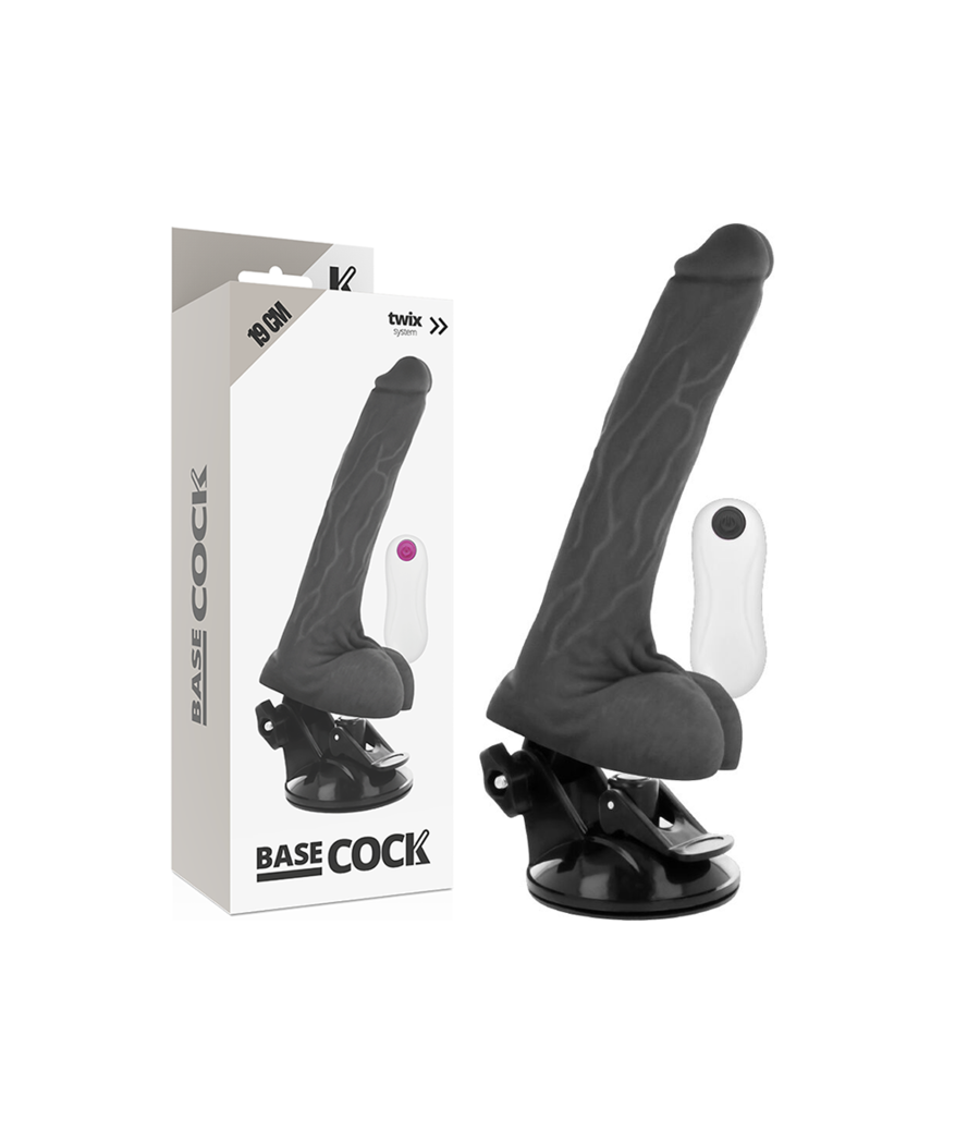 BASECOCK - REALISTIC VIBRATOR REMOTE CONTROL BLACK 19 CM -O- 4 CM