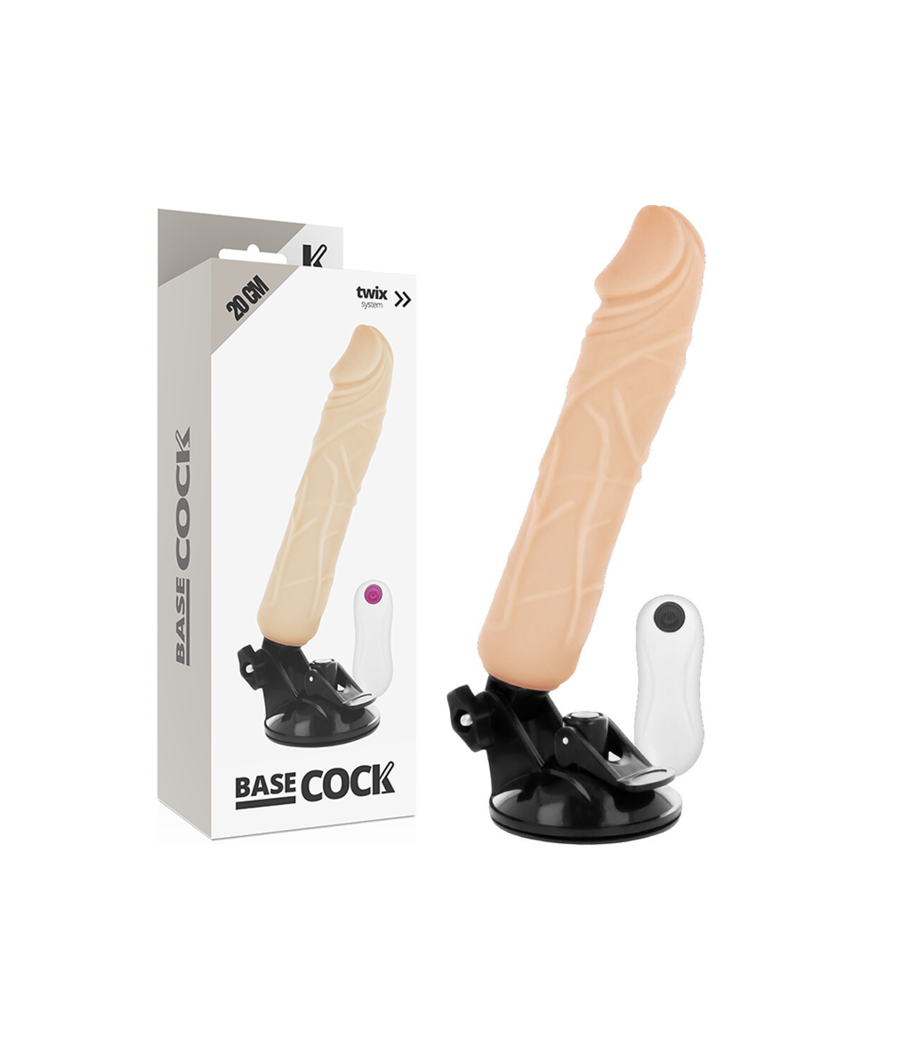 BASECOCK - VIBRADOR REALÍSTICO CONTROL REMOTO NATURAL 20 CM -O- 4 CM