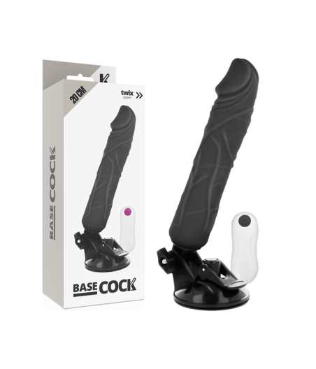 BASECOCK - VIBRADOR REALÍSTICO CONTROL REMOTO NEGRO 20 CM -O- 4 CM