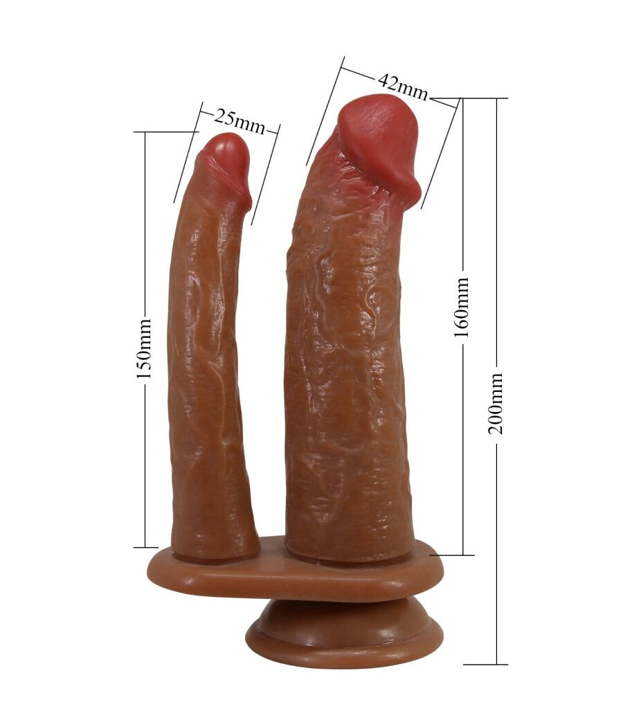 PRETTY LOVE - HULBERT DOPPIO DILDO REALISTICO CON VIBRAZIONE MULATO
