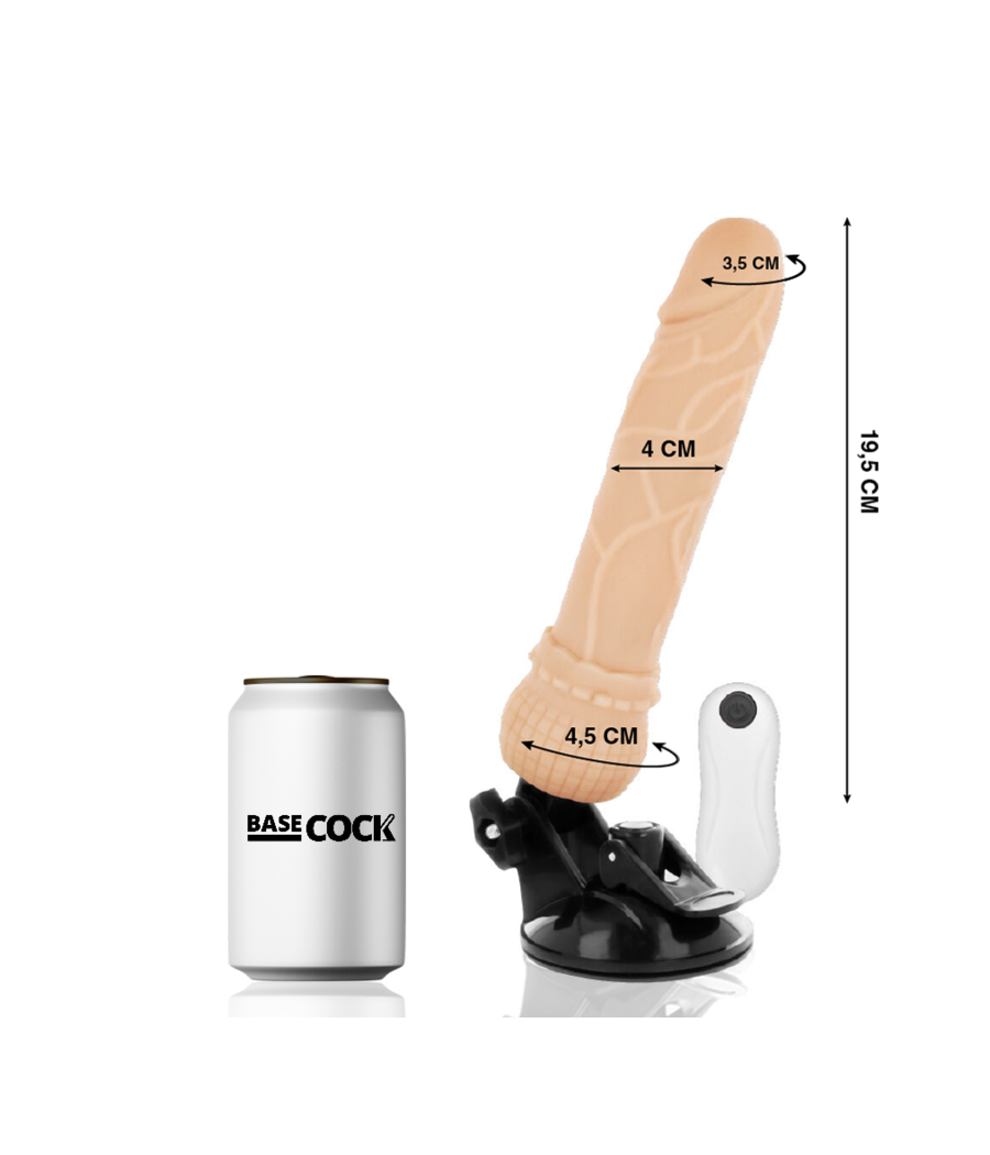 BASECOCK - REALISTISCHER NATÜRLICHER FERNBEDIENUNGSVIBRATOR 19.5 CM -O- 4 CM