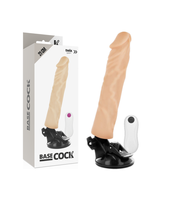 BASECOCK - VIBRADOR REALÍSTICO CONTROL REMOTO NATURAL 21 CM -O- 4 CM