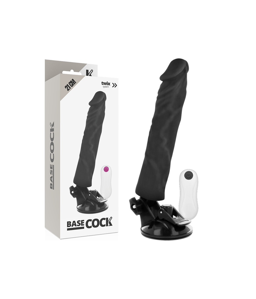 BASECOCK - REALISTIC VIBRATOR REMOTE CONTROL BLACK 21 CM -O- 4 CM