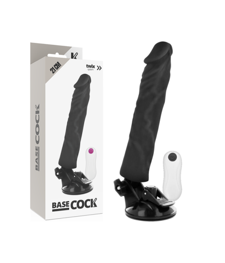 BASECOCK - VIBRATEUR RÉALISTE TÉLÉCOMMANDE NOIR 21 CM -O- 4 CM