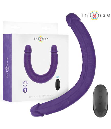 INTENSE - GUNTER DILDO DOUBLE VIBRATEUR 40 CM VIOLET TÉLÉCOMMANDE