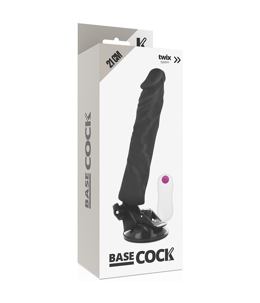 BASECOCK - VIBRATORE REALISTICO TELECOMANDO NERO 21 CM -O- 4 CM