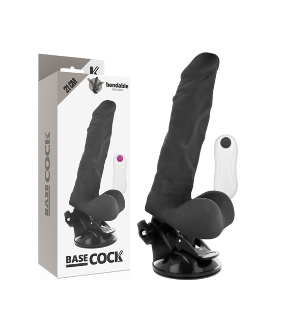 BASECOCK - ARTIKULIERBARER VIBRATOR MIT FERNBEDIENUNG SCHWARZ 21 CM -O- 5 CM