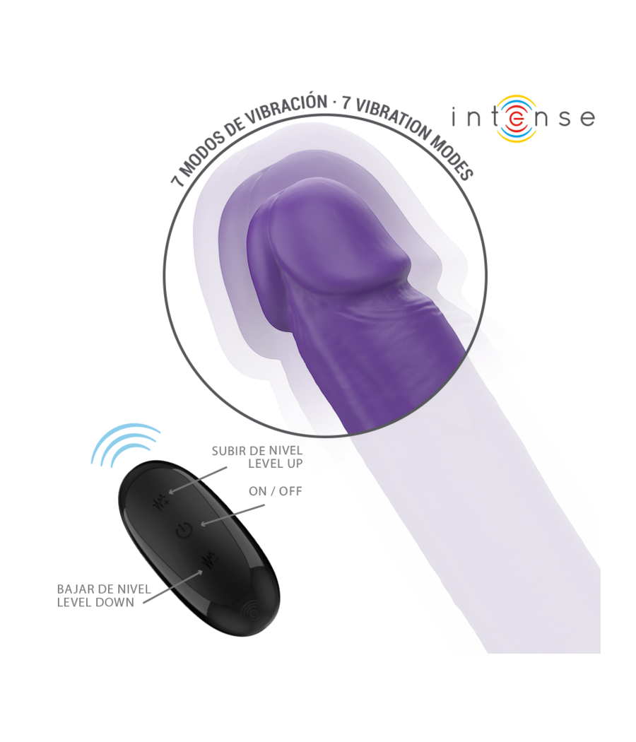 INTENSE - GUNTER DILDO DOPPIO VIBRATORE 40 CM VIOLA TELECOMANDO