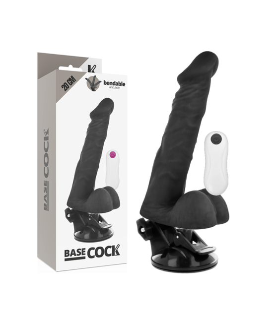 BASECOCK - ARTIKULIERBARER VIBRATOR MIT FERNBEDIENUNG SCHWARZ 20 CM -O- 4.5 CM