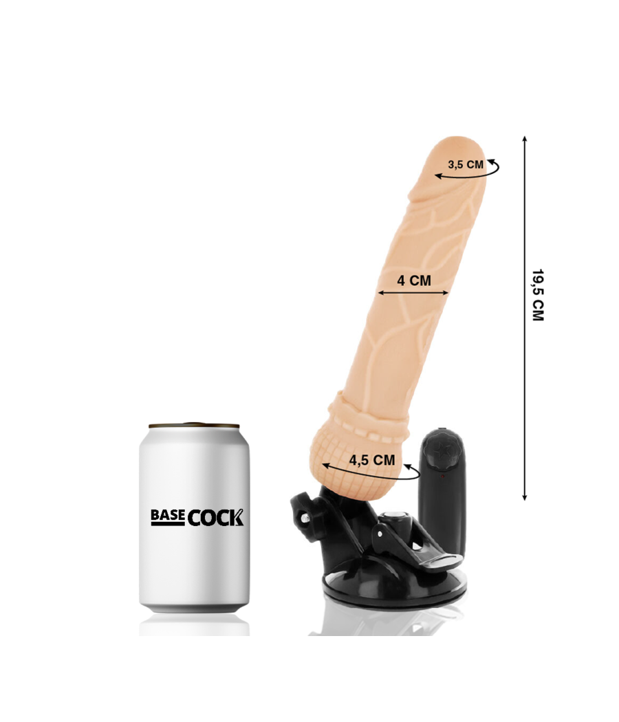 BASECOCK - REALISTISCHER VIBRATOR MIT FERNBEDIENUNG NATÜRLICHER 19.5 CM -O- 4 CM