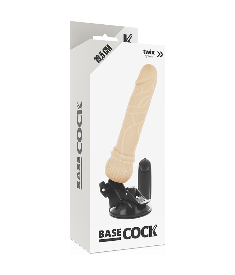BASECOCK - VIBRADOR REALÍSTICO CONTROL REMOTO NATURAL 19.5 CM -O- 4 CM