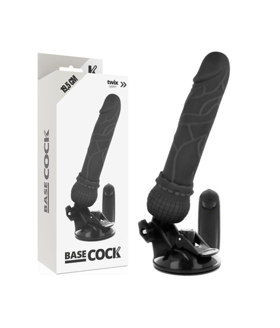 BASECOCK - VIBRATORE REALISTICO TELECOMANDO NERO 19.5 CM -O- 4 CM