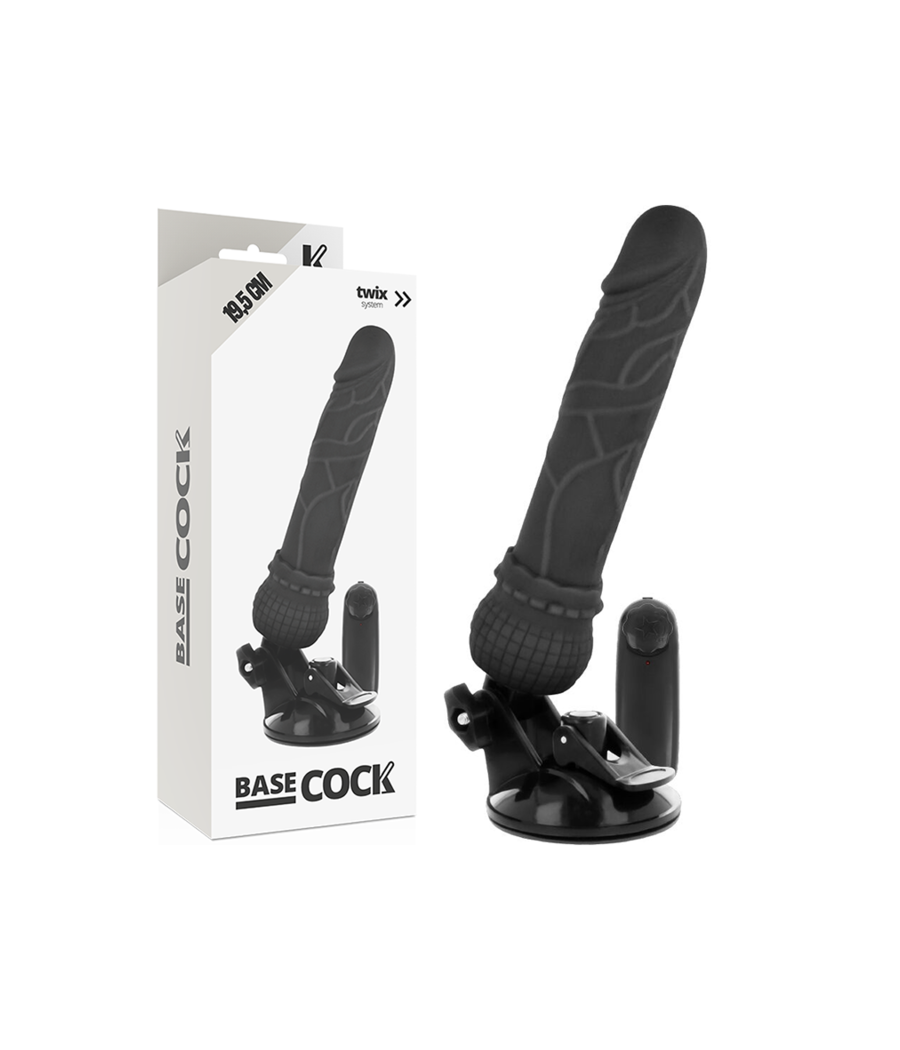 BASECOCK - VIBRATORE REALISTICO TELECOMANDO NERO 19.5 CM -O- 4 CM