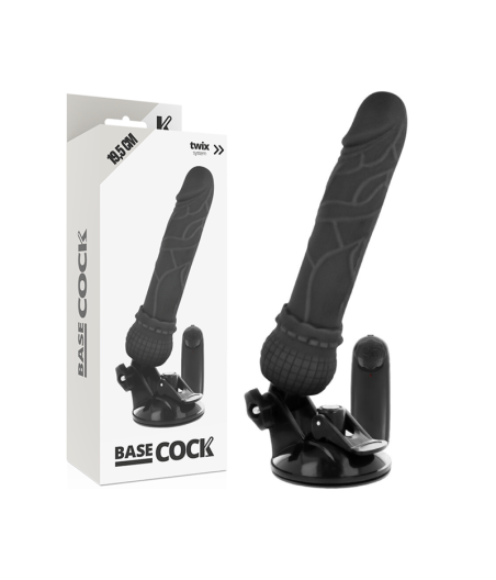 BASECOCK - VIBRADOR REALÍSTICO CONTROL REMOTO NEGRO 19.5 CM -O- 4 CM