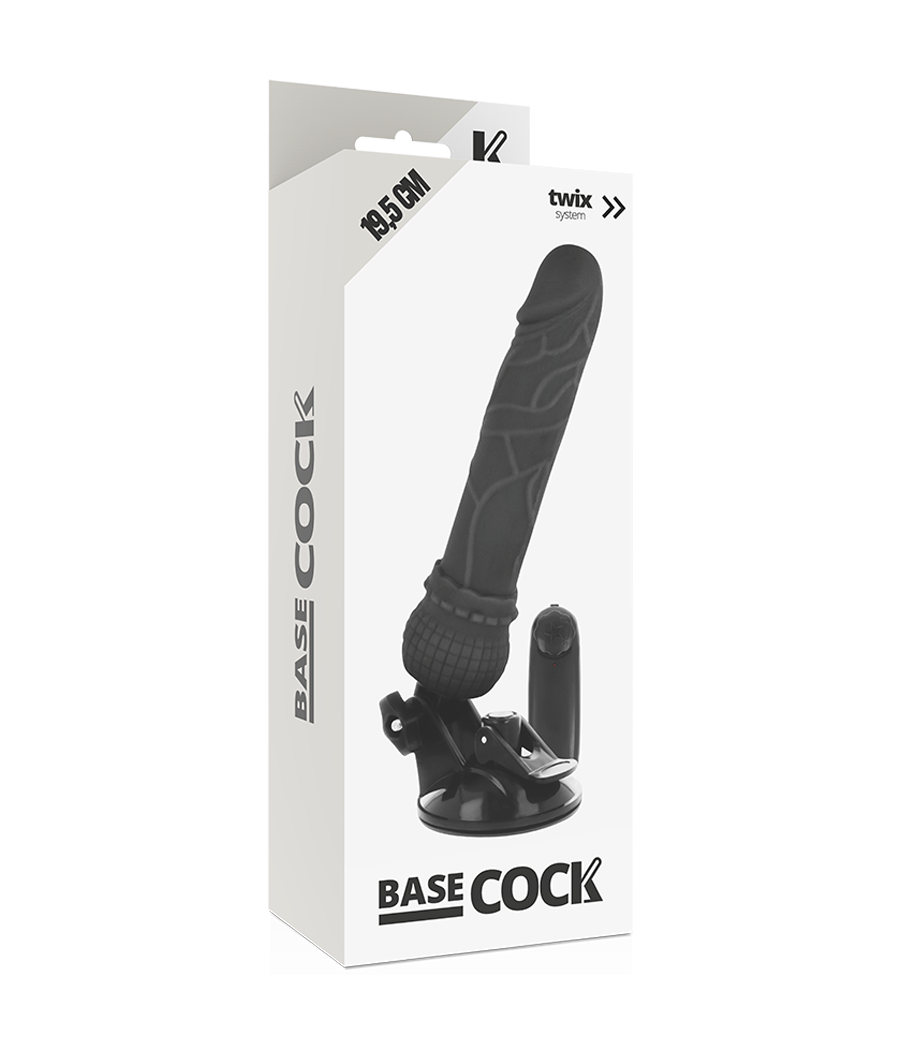 BASECOCK - REALISTIC VIBRATOR REMOTE CONTROL BLACK 19.5 CM -O- 4 CM