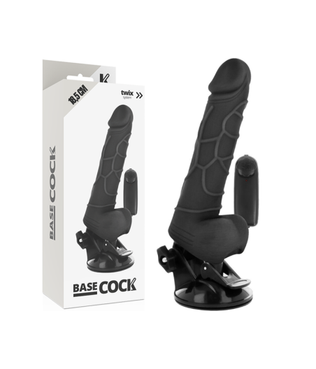 BASECOCK - VIBRATORE REALISTICO TELECOMANDO NERO 18.5 CM -O- 4CM