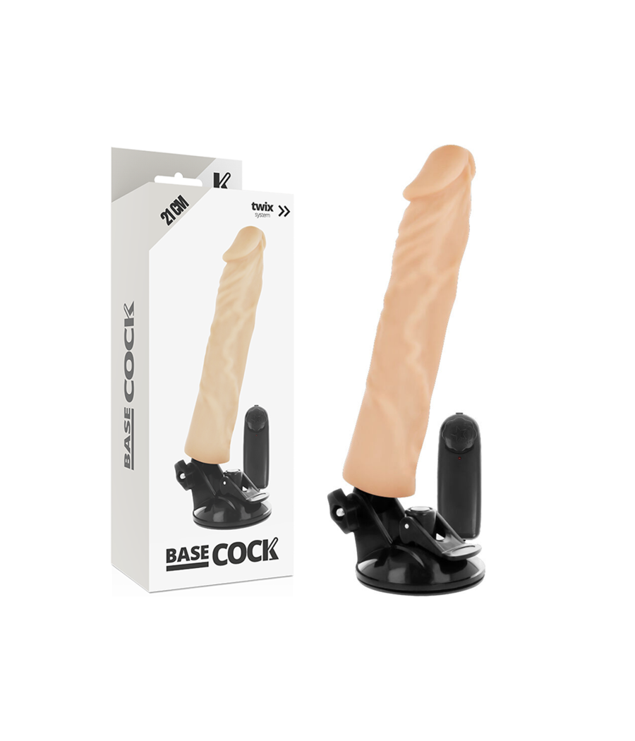 BASECOCK - VIBRATEUR RÉALISTE TÉLÉCOMMANDE NATUREL 21 CM -O- 4 CM