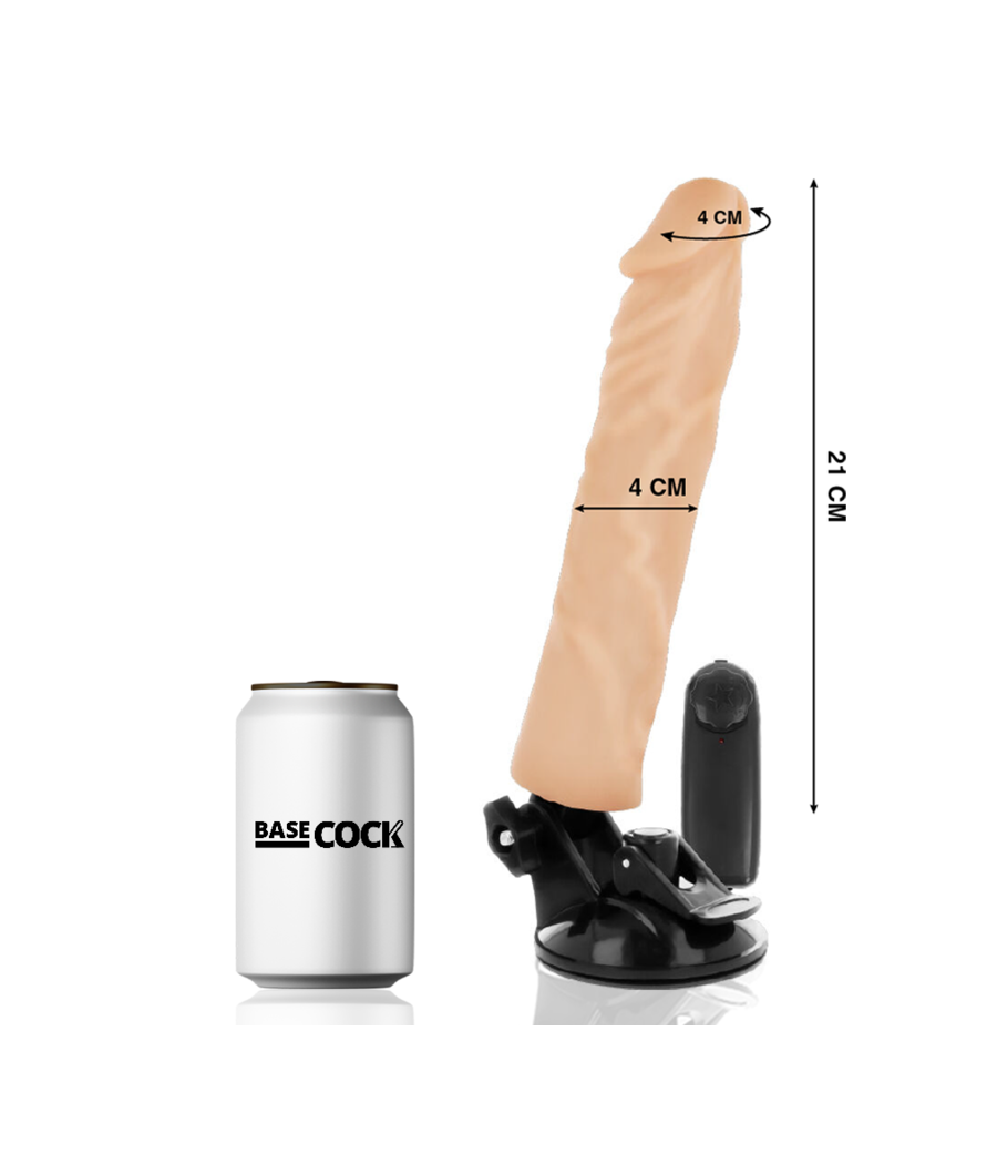 BASECOCK - VIBRADOR REALÍSTICO CONTROLE REMOTO NATURAL 21 CM -O- 4 CM