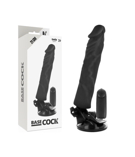 BASECOCK - REALISTIC VIBRATOR REMOTE CONTROL BLACK 21 CM -O- 4 CM