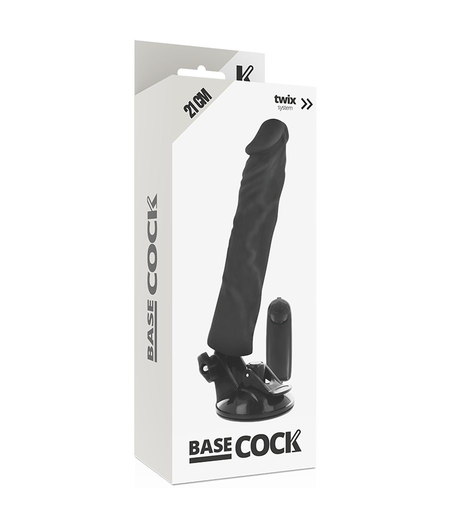 BASECOCK - REALISTIC VIBRATOR REMOTE CONTROL BLACK 21 CM -O- 4 CM