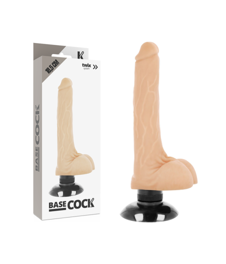 BASECOCK - VIBRATEUR RÉALISTE 2-1 NATUREL 18.5 CM -O- 4 CM
