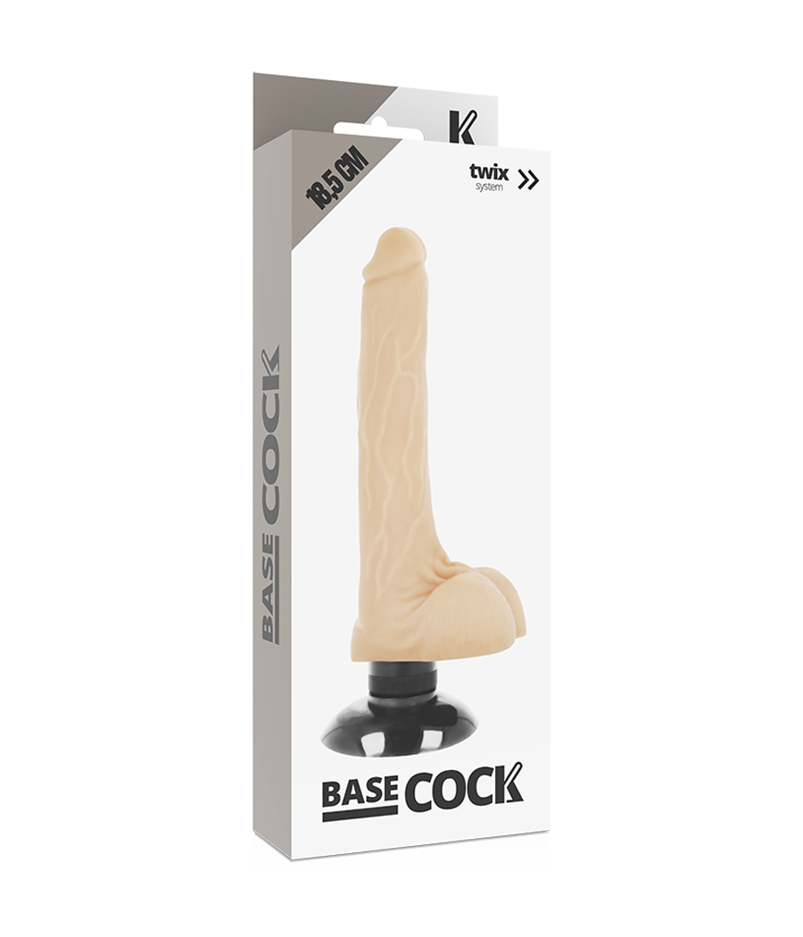 BASECOCK - REALISTIC VIBRATOR 2-1 FLESH 18.5 CM -O- 4 CM