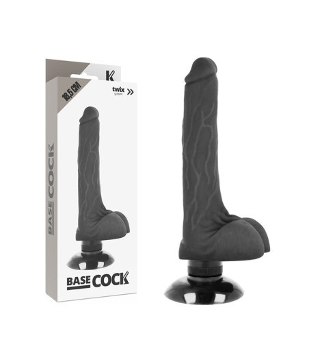 BASECOCK - REALISTISCHER VIBRATOR 2-1 SCHWARZ 18.5 CM -O- 4 CM