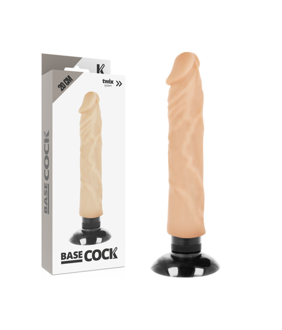 BASECOCK - VIBRATORE REALISTICO 2-1 NATURALE 20 CM -O- 4 CM
