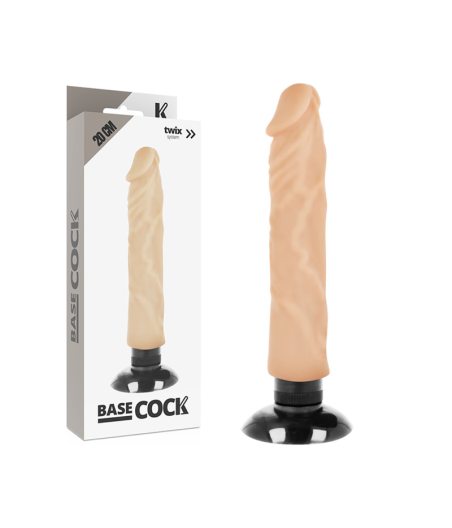 BASECOCK - VIBRATORE REALISTICO 2-1 NATURALE 20 CM -O- 4 CM