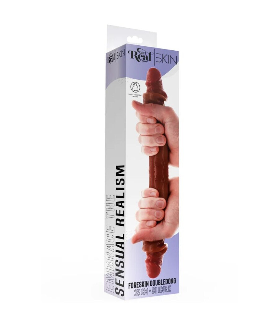 GET REAL - DOPPELENDES SILIKON-DILDO KARAMELL 35 CM