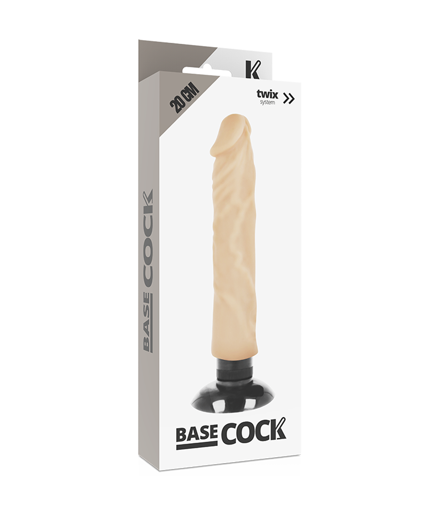 BASECOCK - VIBRADOR REALÍSTICO 2-1 NATURAL 20 CM -O- 4 CM