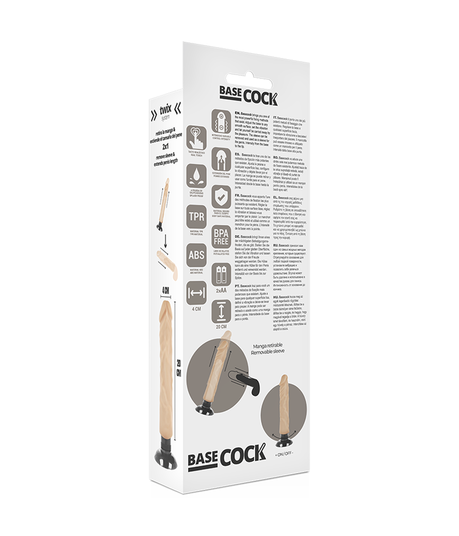 BASECOCK - REALISTISCHER VIBRATOR 2-1 NATÜRLICH 20 CM -O- 4 CM