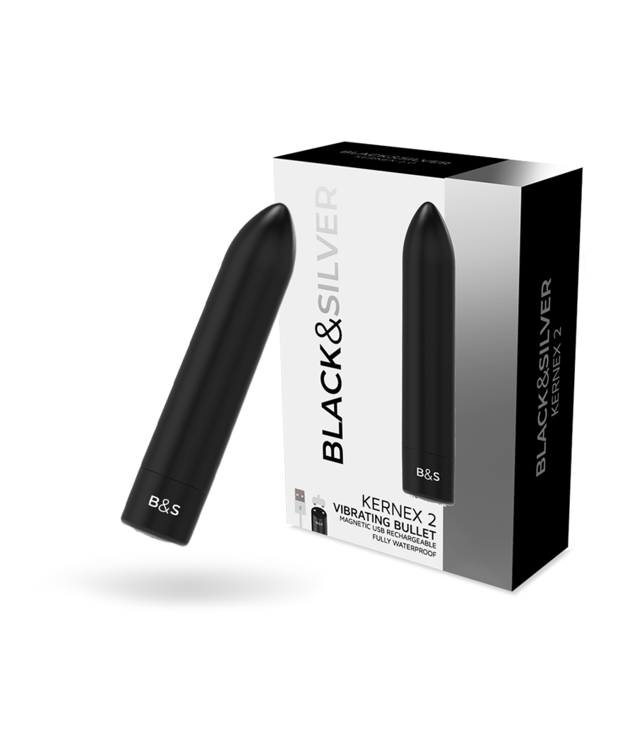 BLACK&SILVER - BALLE MAGNÉTIQUE VIBRANTE NOIRE KERNEX 2