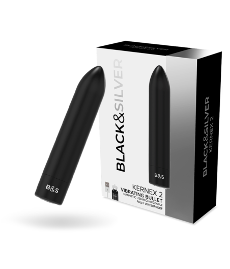 BLACK&SILVER - KERNEX 2 BLACK VIBRATING MAGNETIC BULLET