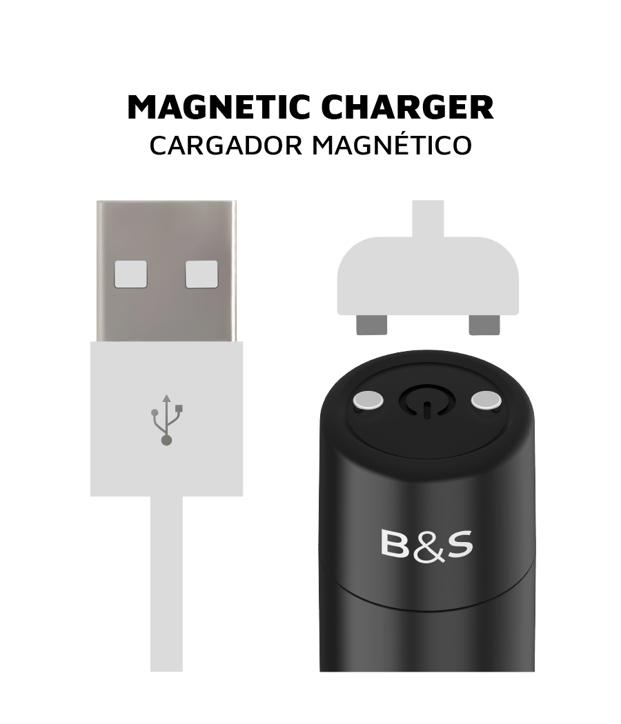 BLACK&SILVER - KERNEX 2 BLACK VIBRATING MAGNETIC BULLET