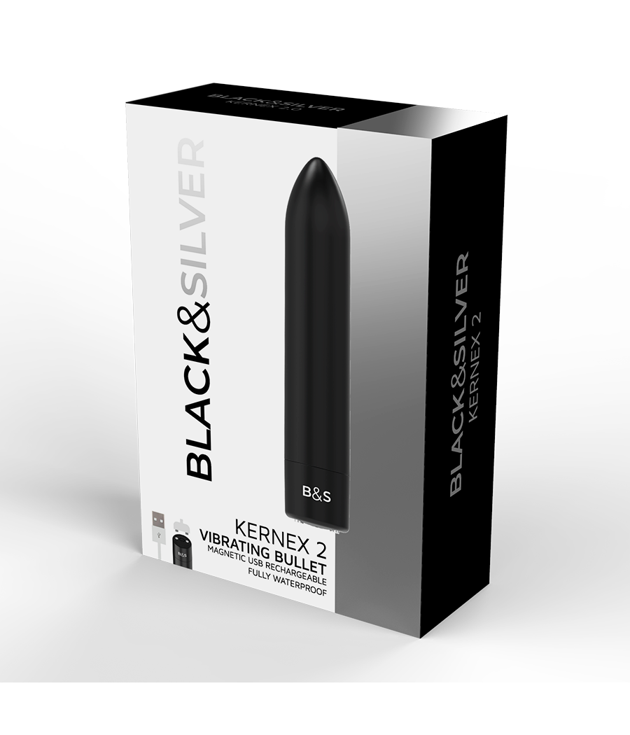 BLACK&SILVER - BALLE MAGNÉTIQUE VIBRANTE NOIRE KERNEX 2