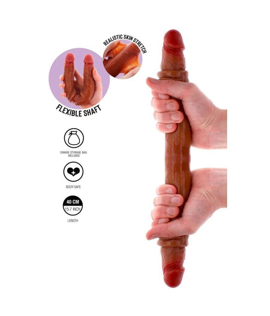 GET REAL - DOUBLE-ENDED SILICONE DILDO CARAMEL 40 CM