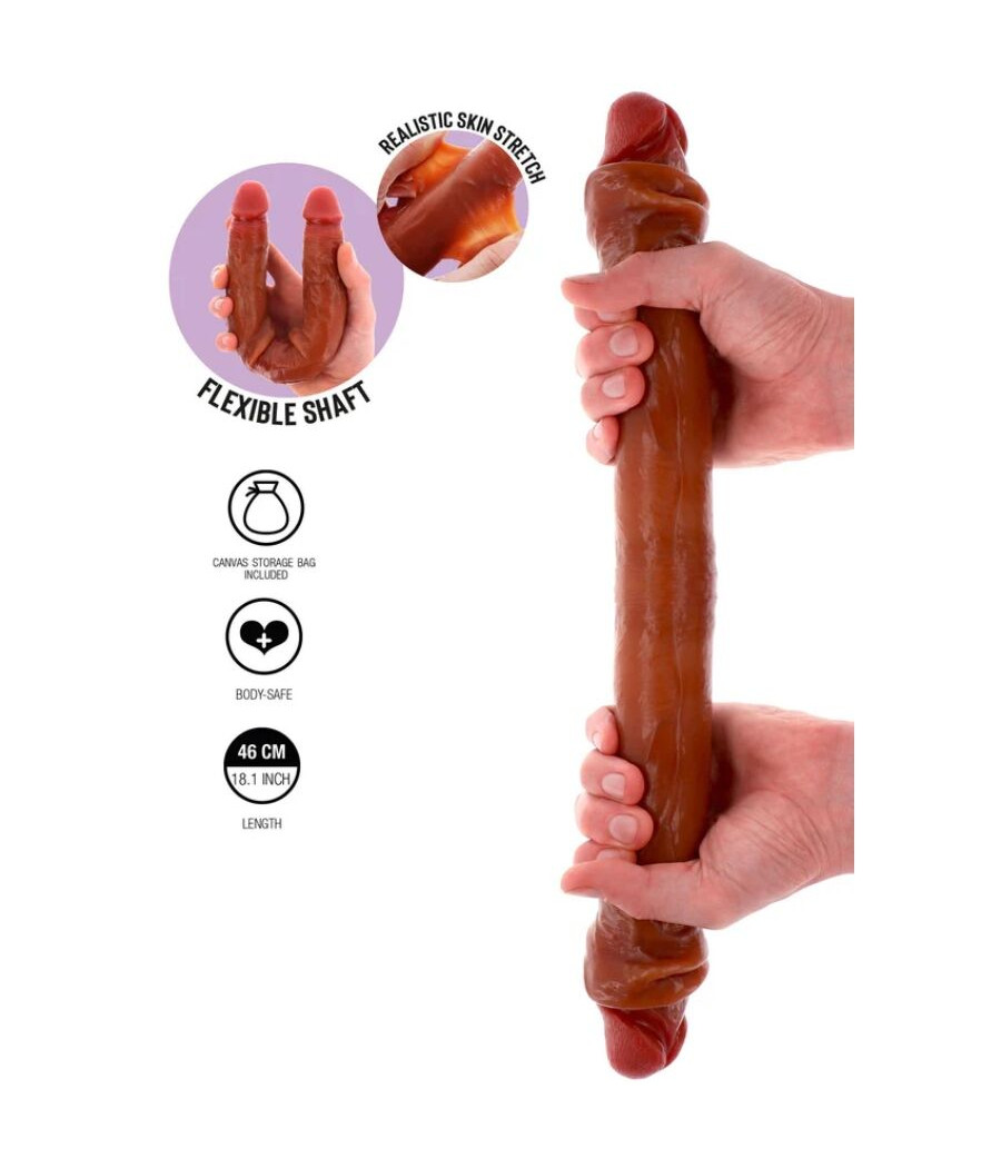 GET REAL - DOPPELENDES SILIKON-DILDO KARAMELL 46 CM