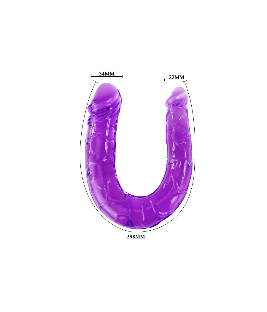 BAILE - DILDO DUPLO EM GELÉIA FLEXÍVEL LILS