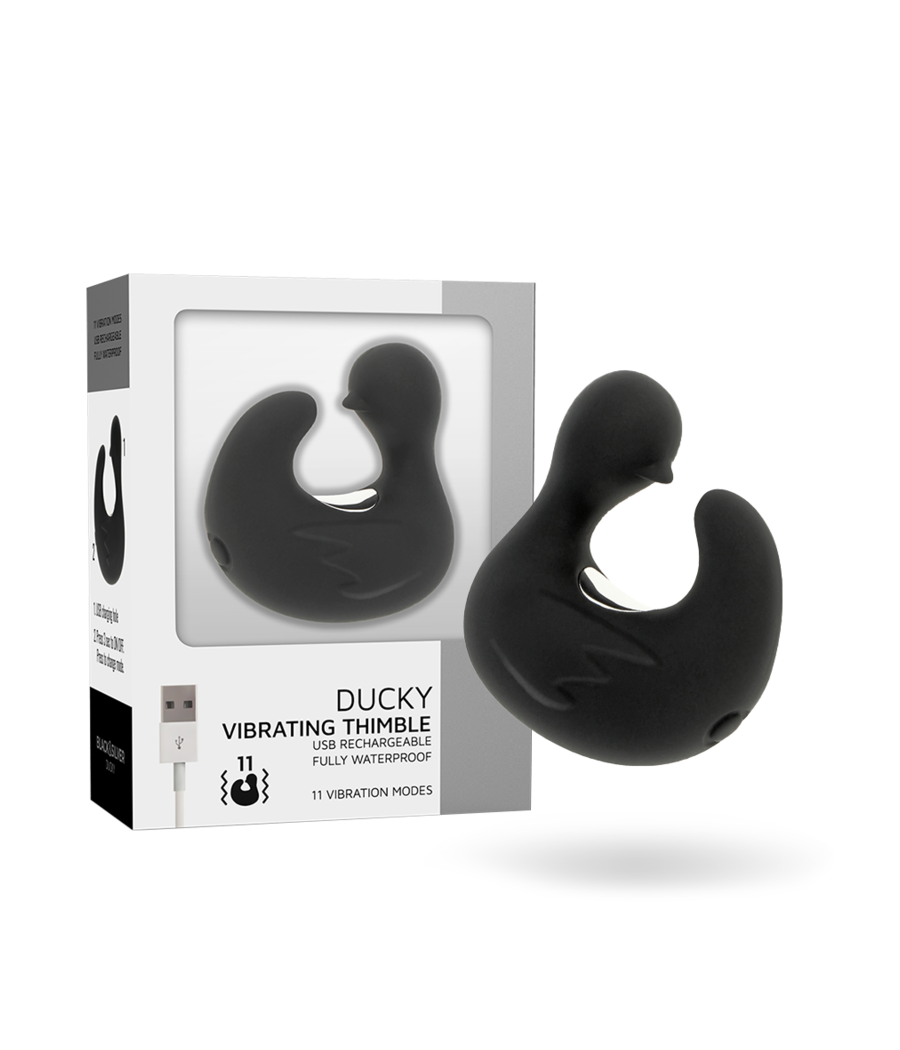 BLACK&SILVER - DÉ À DÉS À CANARD RECHARGEABLE EN SILICONE STIMULANT DUCKYMANIA