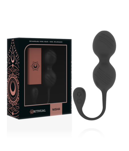 RITHUAL - NISHA RECHARGEABLE VIBRATING KEGEL BALLS BLACK