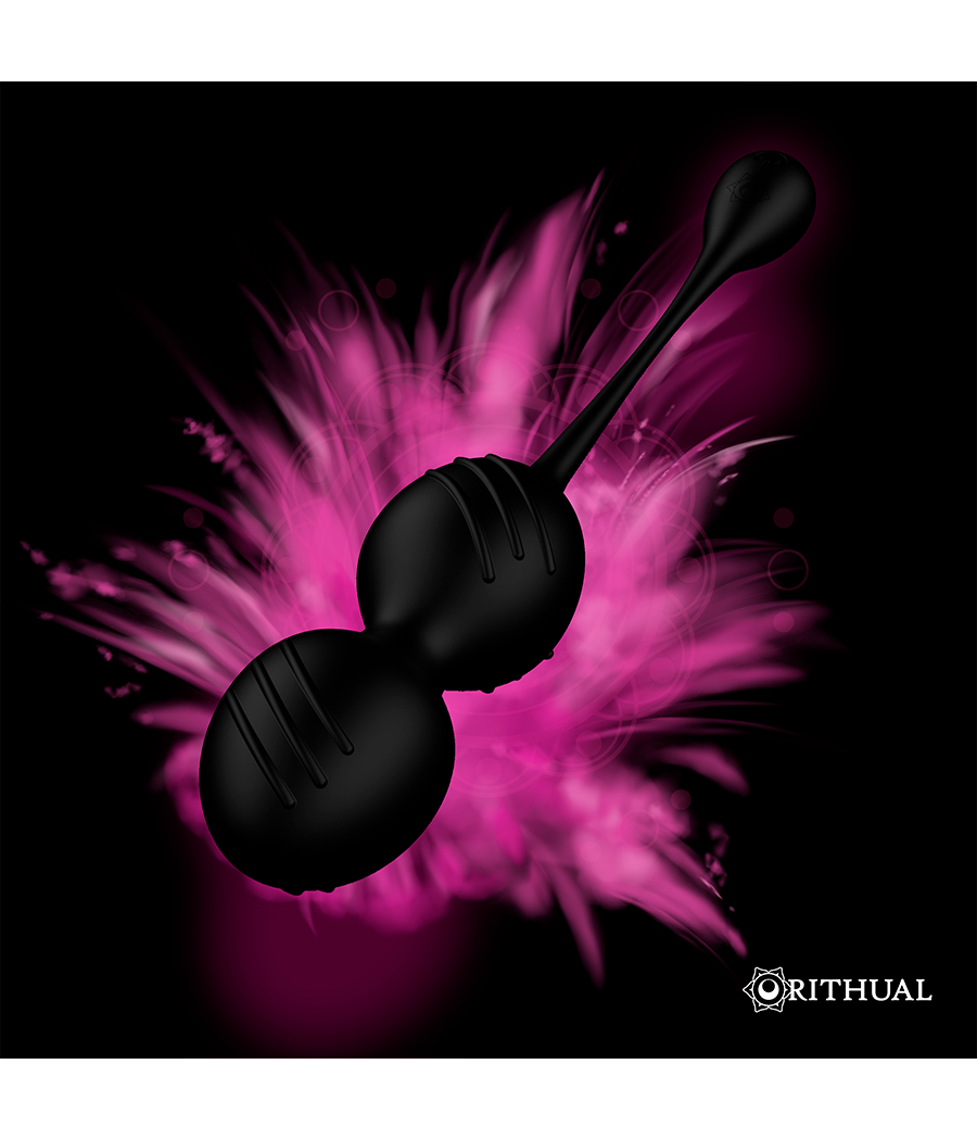 RITHUAL - BOLAS DE KEGEL VIBRATÓRIAS RECARREGVEIS NISHA PRETAS