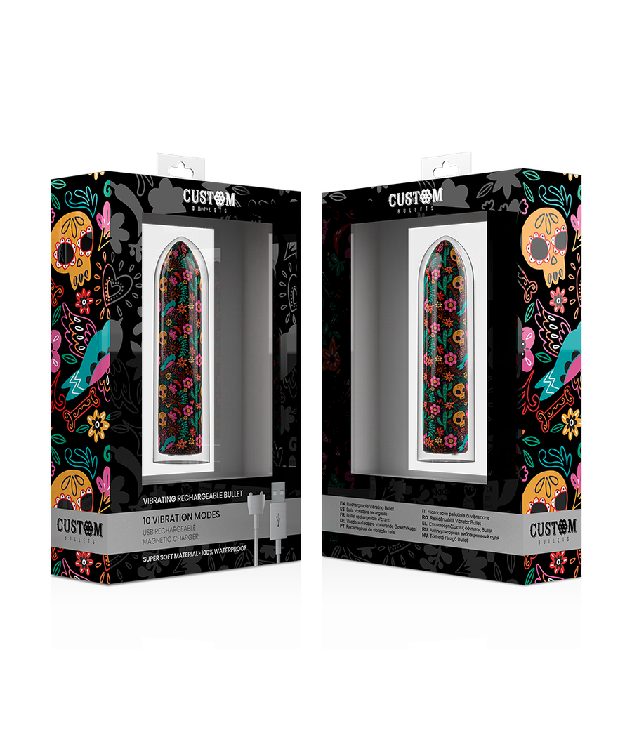 CUSTOM BULLETS - BULLETS PERSONNALISÉS RECHARGEABLE FLORAL 10 INTENSITIES