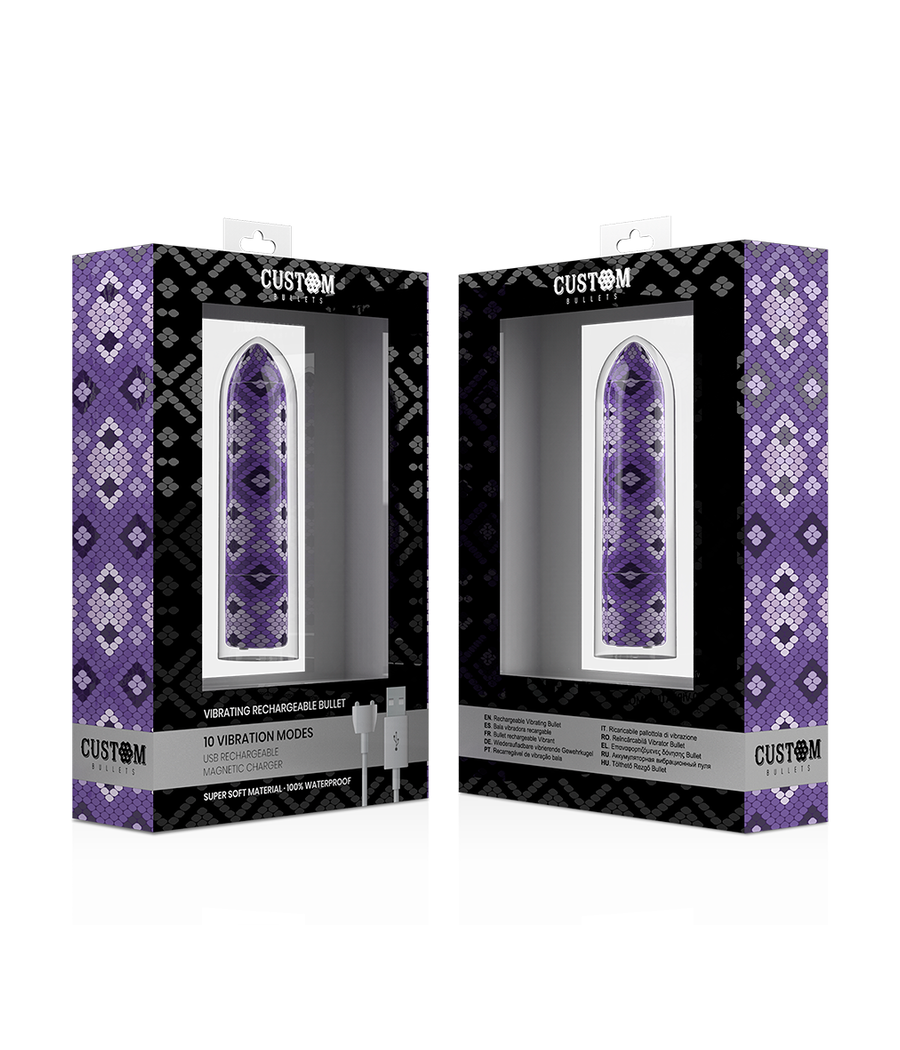 CUSTOM BULLETS - RECHARGEABLE SNAKE PURPLE MAGNETIC BULLET 10V